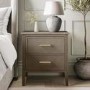Dark Wood 2-Drawer Bedside Table - Delilah