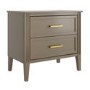 Dark Wood Wide 2 Drawer Bedside Table - Delilah