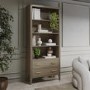 Dark Wood Tall Office Bookcase with 2 Drawers - Delilah