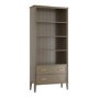 Dark Wood Tall Office Bookcase with 2 Drawers - Delilah