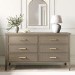 Wide Dark Wood Chest Of 6 Drawers - Delilah