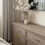 Wide Dark Wood Chest of 6 Drawers - Delilah