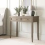 Dark Wood Dressing Table with 2 Drawers - Delilah