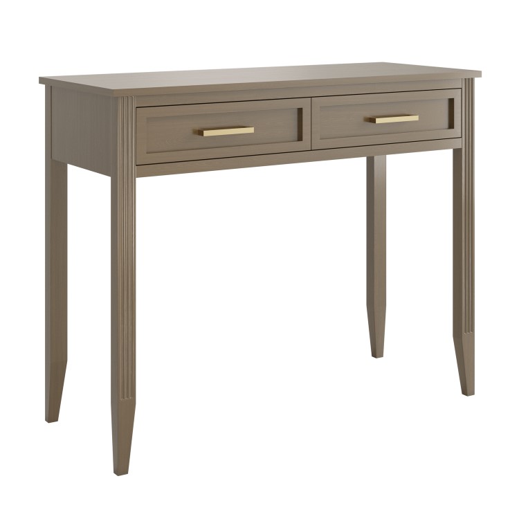 Dark Wood Dressing Table with 2 Drawers - Delilah