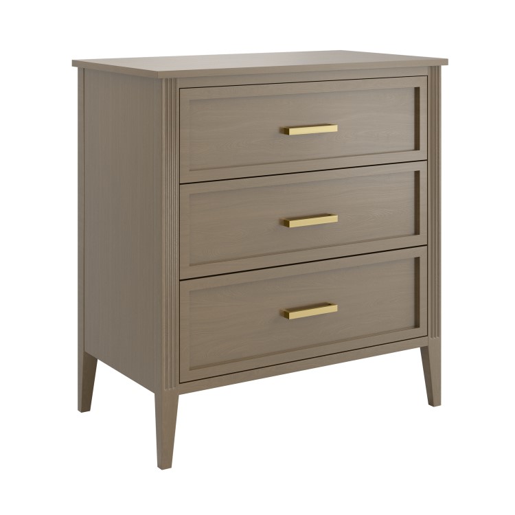 Dark Wood Chest of 3 Drawers - Delilah
