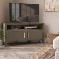 Corner Dark Wooden TV Stand with Storage - TV's up to 43" - Delilah
