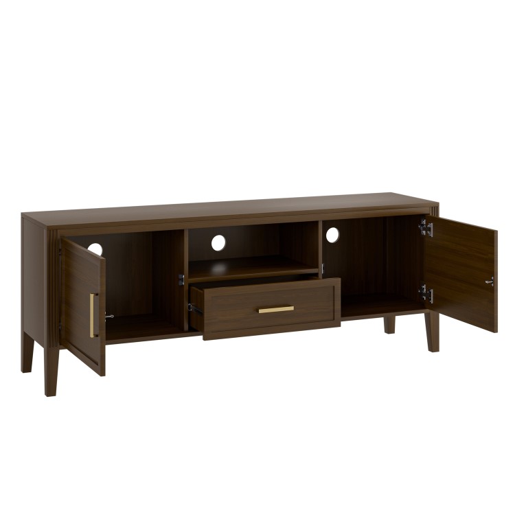 Large Walnut TV Stand with Storage - TV's up to 65" - Delilah