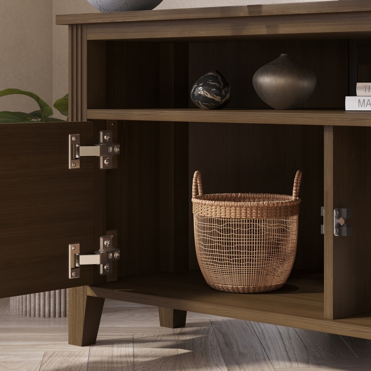 Corner Walnut TV Stand with Storage - TV's up to 43" - Delilah