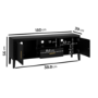 Large Black Wooden TV Stand with Storage - TV's up to 65" - Delilah