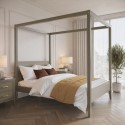 DLH026D Double Four Poster Bed Frame in Dark Wood - Delilah