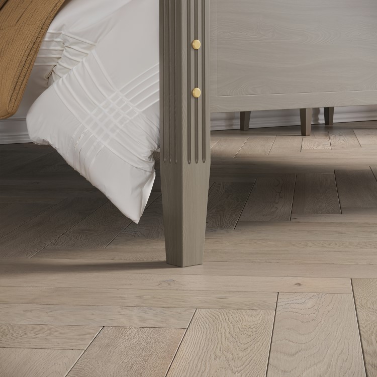 Double Four Poster Bed Frame in Dark Wood - Delilah