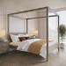 King Size Four Poster Bed Frame in Dark Wood - Delilah