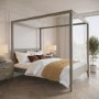 King Size Four Poster Bed Frame in Dark Wood - Delilah