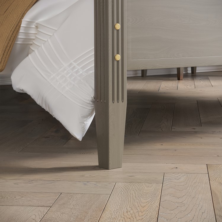 King Size Four Poster Bed Frame in Dark Wood - Delilah