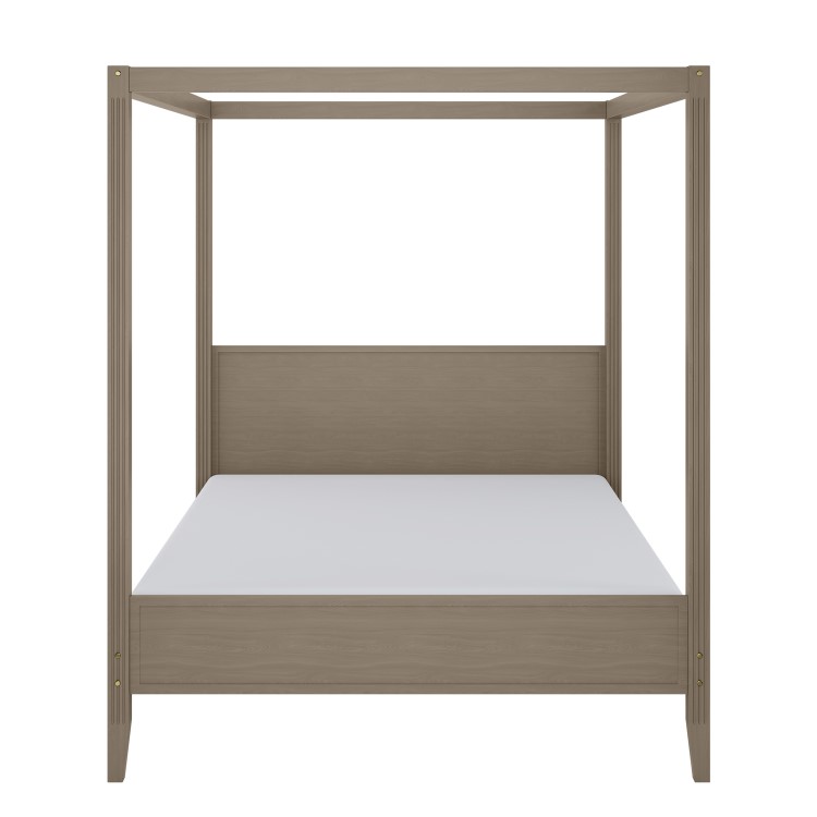 King Size Four Poster Bed Frame in Dark Wood - Delilah
