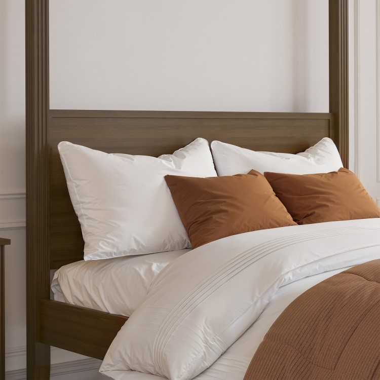 Double Four Poster Bed Frame in Walnut - Delilah