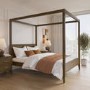 King Size Four Poster Bed Frame in Walnut - Delilah
