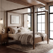 King Size Four Poster Bed Frame in Walnut - Delilah