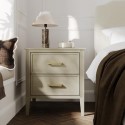 DLH035 Light Wood 2 Drawer Bedside Table - Delilah