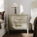 DLH036 Wide Light Wood 2 Drawer Bedside Table - Delilah