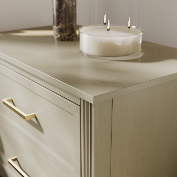 Wide Light Wood 2 Drawer Bedside Table - Delilah