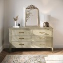 DLH037 Wide Light Wood 6 Drawer Chest of Drawers - Delilah 