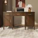 DLH040 Walnut Office Desk with Drawers - Delilah 