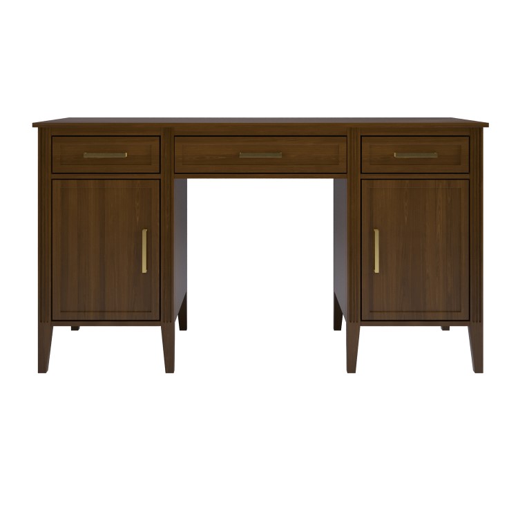 Walnut Office Desk with Drawers - Delilah 