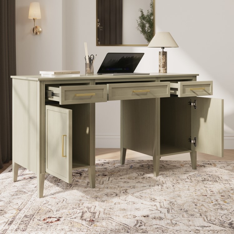 Light Wood Office Desk with Drawers - Delilah 