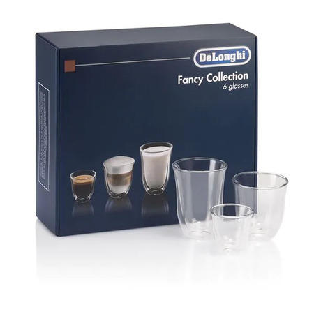 Delonghi Fancy Collection Set of 6 Hand Blown Coffee Glasses