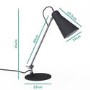 Black Adjustable Desk Lamp - Grantley