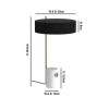 Black Shade White Marble Table Lamp - Newby