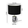 GRADE A1 - Black &amp; Grey Marble Table Lamp - Shipton