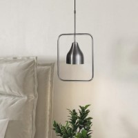 Silver Square Hoop Pendant Light - Alma