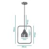 Silver Square Hoop Pendant Light - Alma