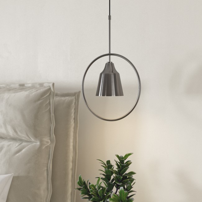 Silver Hoop Pendant Light - Alma
