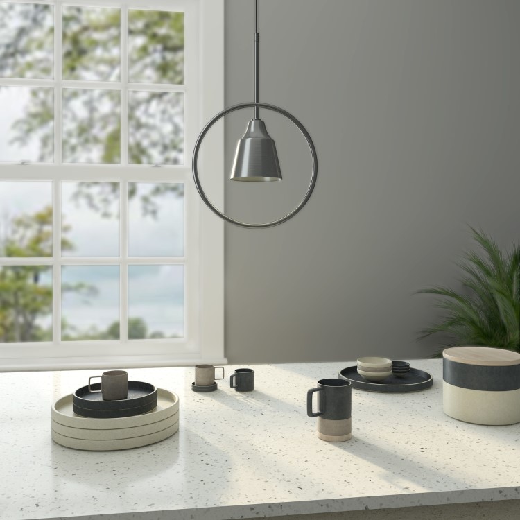 Silver Hoop Pendant Light - Alma
