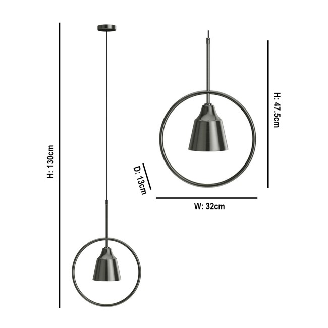 Silver Hoop Pendant Light - Alma