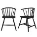Set of 2 Black Wooden Curved Spindle Dining Chairs - Dana