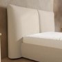Beige Linen Super King Ottoman Bed with Pillow Headboard - Dune