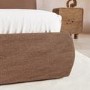 Brown Chenille Double Ottoman Bed with Pillow Headboard - Dune
