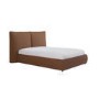 Brown Chenille Double Ottoman Bed with Pillow Headboard - Dune