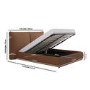 Burnt Orange Chenille King Size Ottoman Bed with Pillow Headboard - Dune