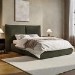 Green Upholstered Double Ottoman Bed with Pillow Headboard - Dune