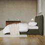 Green Chenille King Size Ottoman Bed with Pillow Headboard - Dune