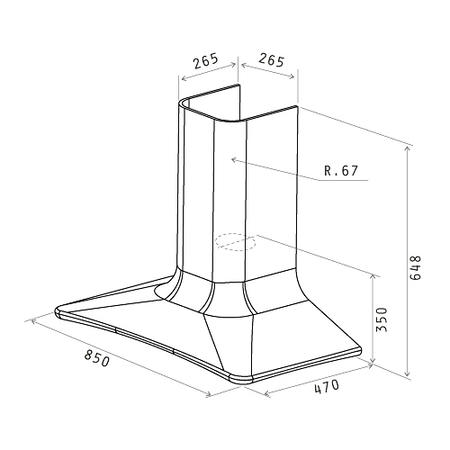 Elica DOLCE-WH Decorative Chimney Cooker Hood 860mm White