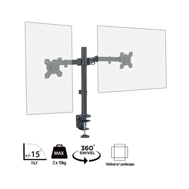 Premium Double Monitor Arm For Up to 27" Monitors