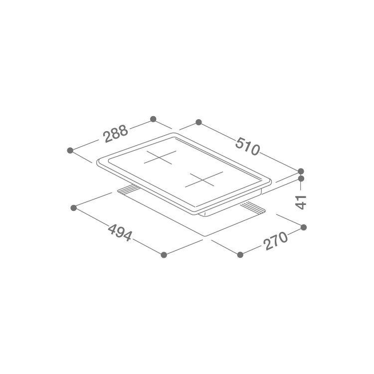Indesit DP2GSIX Prime 2 Burner Domino Gas Hob  in Stainless steel