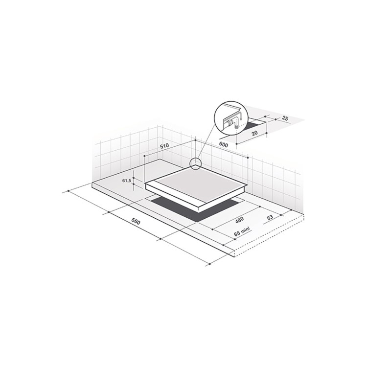 De Dietrich 60cm 4 Burner Gas Hob - Stainless Steel