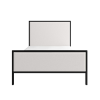 Beige Upholstered Double Bed with Black Metal Frame - Alexandra